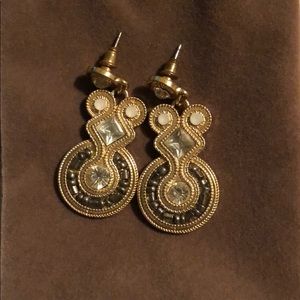 Gold statement dangly earrings